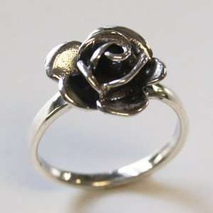   Rose Flower Ring 925 Sterling Silver Size 7   N 