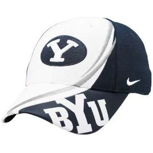 Nike Brigham Young Cougars White Conference Red Zone Flex Fit Hat 