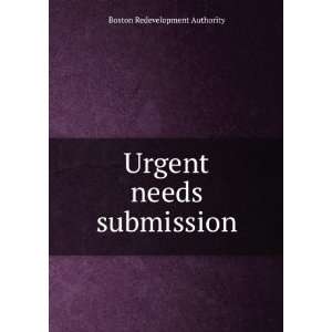  Urgent needs submission Boston Redevelopment Authority 