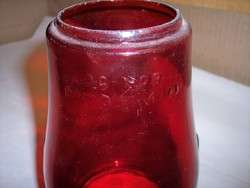 Pr Red Glass Dietz RR Lantern Shades  