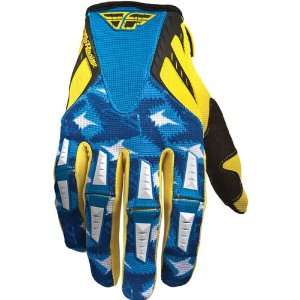 Fly Racing Kinetic Mens Dirt Bike Motorcycle Gloves   Yellow/Blue 