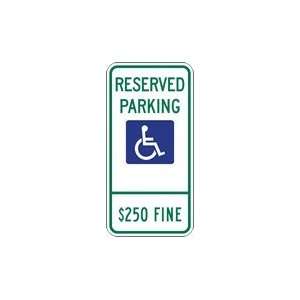  Illinois State Disabled Parking $250 Fine Combo Sign   No 