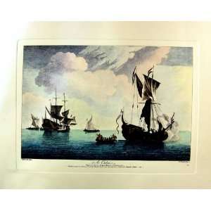  Calm Sailing Ships 1753 Vandervelde Colour Large Print 