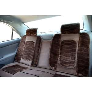  Furry Auto Seat Cushion (Brown) Set