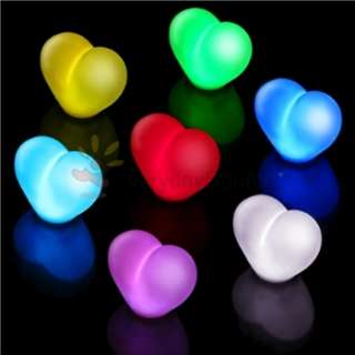 Heart Shaped Romantic Blue Red Green Color LED Light Lamp Decoration 