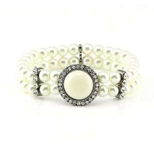 Perfect Gift   High Quality Fancy Fashion Pearl Bracelet with Silver 