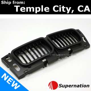 BMW E34 M5 Black Bumper Front Center Grille Hood Pair Gill Set OEM 