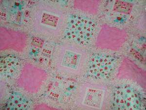 Pretty pink Posh puppies baby girl rag quilt  