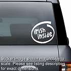 Irish Inside   Window Sticker Bumper Decal