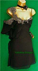 New KAREN MILLEN £165 Black Silk Embellished Lace DRESS  