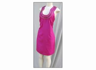 NEW Laundry Shelli Segal Pink Lustrous Silk Shift Dress w/ cutaway 