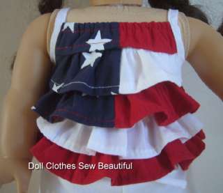 DOLL CLOTHES fits American Girl Patriotic Shorts Set  