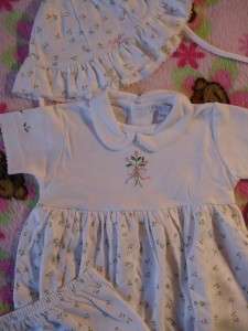 NWT *Kissy Kissy* Baby Girl Layette Outfit Flower Dress, Bloomer 
