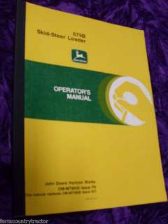 John Deere 675B Loader OMM79635 F9 Operators Manual  