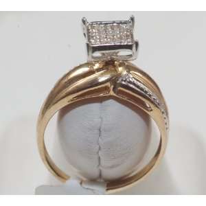    Diamond &Yellow Gold Engagement Pave Ring Brand New Jewelry