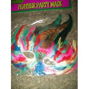  Feathered Party Mask Multi Colored