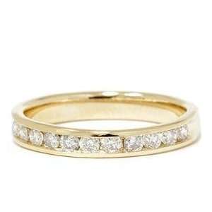   Gold Channel Set Womens Anniversary Wedding Ring Band Stackable Guard
