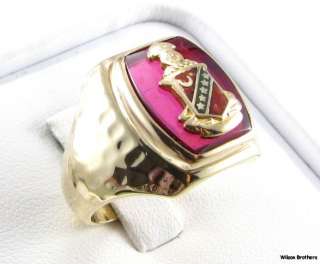 KAPPA SIGMA Fraternity   Crest Solid 10k YELLOW GOLD Estate MENS RING 