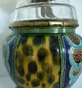 Magnificent Genuine Victorian Hinks Ceramic & Crystal Oil Lamp  