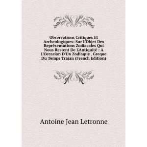   Greque Du Temps Trajan (French Edition) Antoine Jean Letronne Books