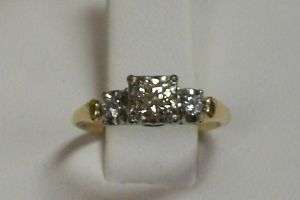 ESTATE 14K Old Mine Cut JABEL Diamond Engagement Ring  