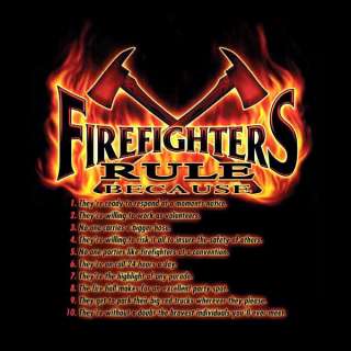 FD FIREFIGHTERS RULE BECAUSE FIRE DEPARTMENT T SHIRTS  