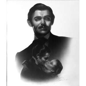 Clark Gable and Vivien Leigh Charcoal Portrait