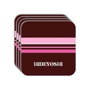 Personal Name Gift   HIDEYOSHI Set of 4 Mini Mousepad Coasters (pink 