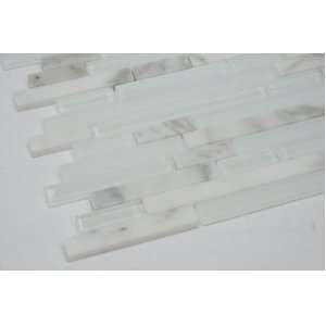  Brick Pattern Glass Tile & Marble Tile; Color White Glass Mosaic 