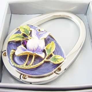 Purple flower can hang Bag Hanger Purse Hook BH60D  