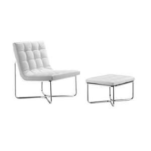  Zuo Mod   Waltz Chair & Ottoman White   501131