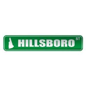   HILLSBORO ST  STREET SIGN USA CITY NEW HAMPSHIRE