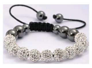UK/US HOT 11*10MM Crystal disco balls Shamballa Bracelets +gift box 