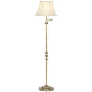  Montebello Collection Antique Brass Swing Arm Floor Lamp 