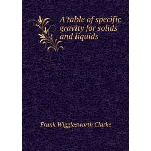   gravity for solids and liquids Frank Wigglesworth Clarke Books