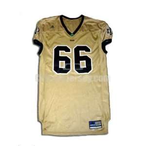  Gold No. 66 Game Used Notre Dame Adidas Football Jersey 