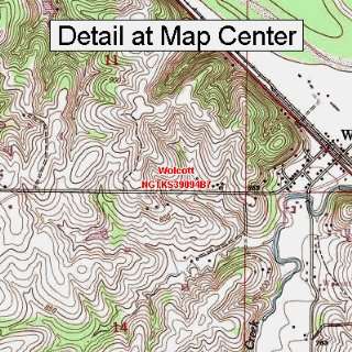 USGS Topographic Quadrangle Map   Wolcott, Kansas (Folded/Waterproof 