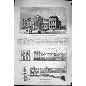   1880 LIBRARY ART GALLERY COLLETT ELEVATED RAILWAY PLAN