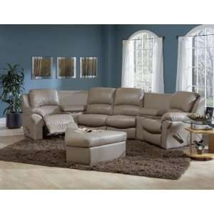  Miranda Leather Match Home Theater Sleeper Sectional