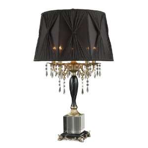  Table Lamp Black Faux Marble W20 H32