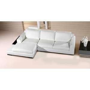  Soho Modern White Leather Sectional Sofa