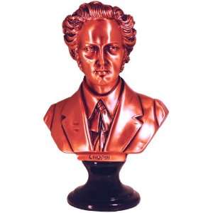 Large Chopin Bust Statue   Copper Finish 
