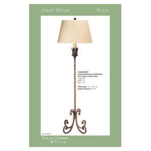 Chart House Mediterranean Floor Lamp with Black Shade by Visual 