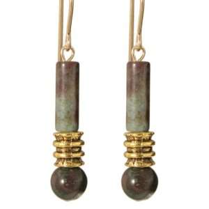 14 KT Gold Maka African Jade Earrings Ardent Designs Jewelry