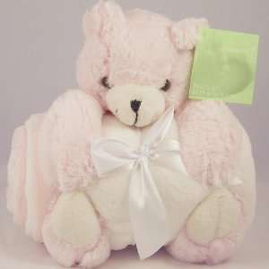  Bear with Blanket Pillow and Blanket Set (Pink) Baby