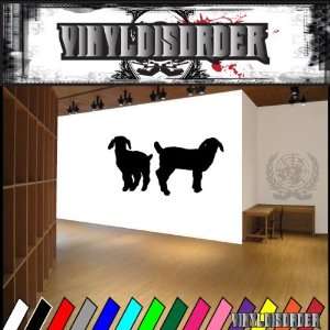 Boer Goat Two Young Shadow Animal Animals Vinyl Decal Sticker 011
