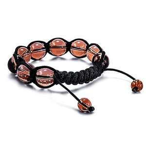  10MM 9 Beads Smokey Quartz With Black String Adjustable Unisex Bead 