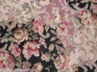 Lees Mid century 50s 60s Carpet Area Rug Floral Pink Hollywood Regency 