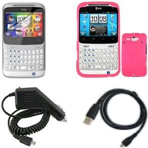  iNcido Brand HTC ChaCha Combo Rubber Hot Pink Protective 