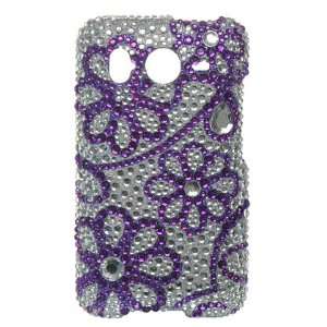   Cover Case Purple Flower Lace Diamond For HTC Inspire 4g Cell Phones